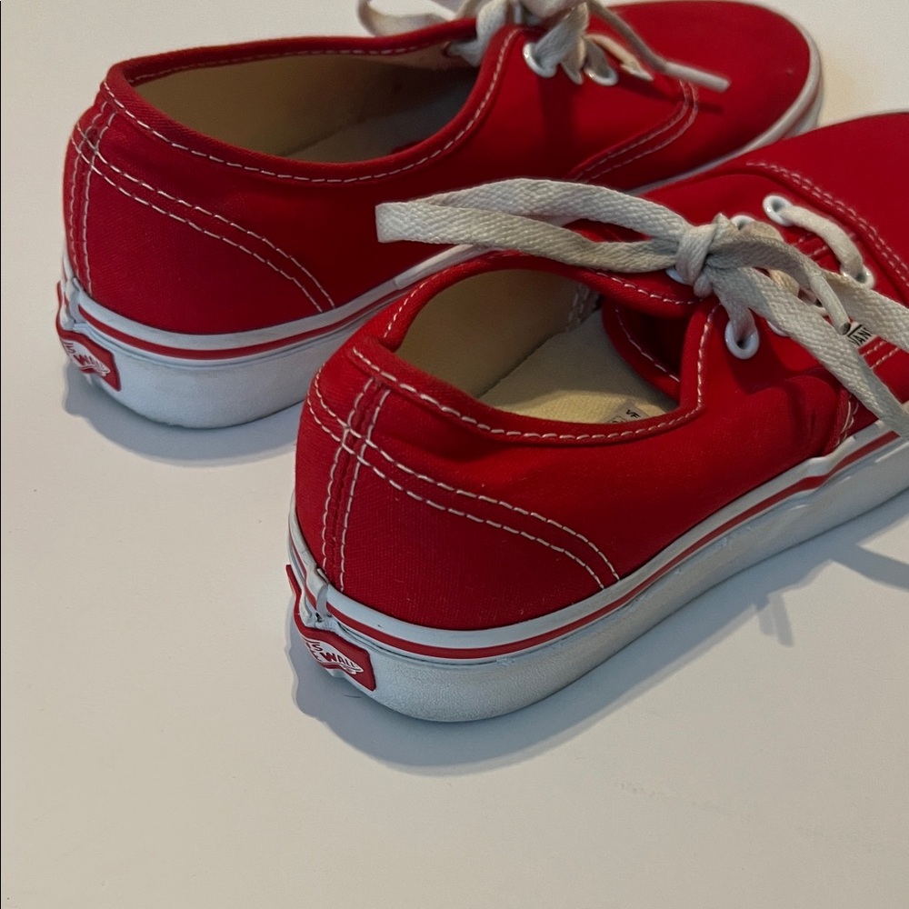 Vans Bold Red Canvas Shoes M5 W6 - Picture 4 of 6